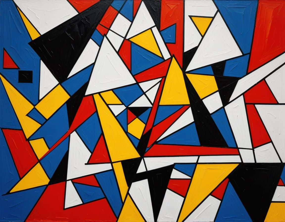 Vibrant Geometric Abstraction in Bold Primary Colors