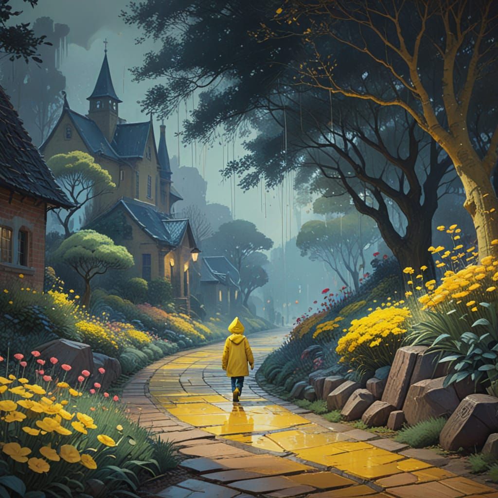 Child and Giant Pencil: Vibrant Concept Art