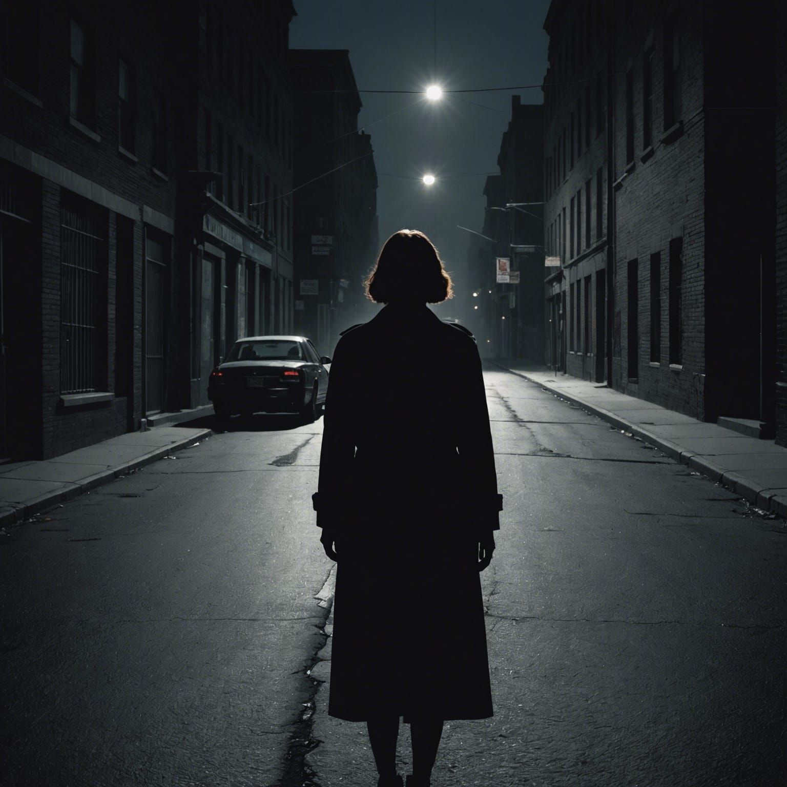 Sinister Shadow on Dark Street, Dark Fantasy Art