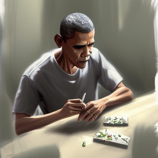 Sinister Image of Barack Obama Rolling a Joint
