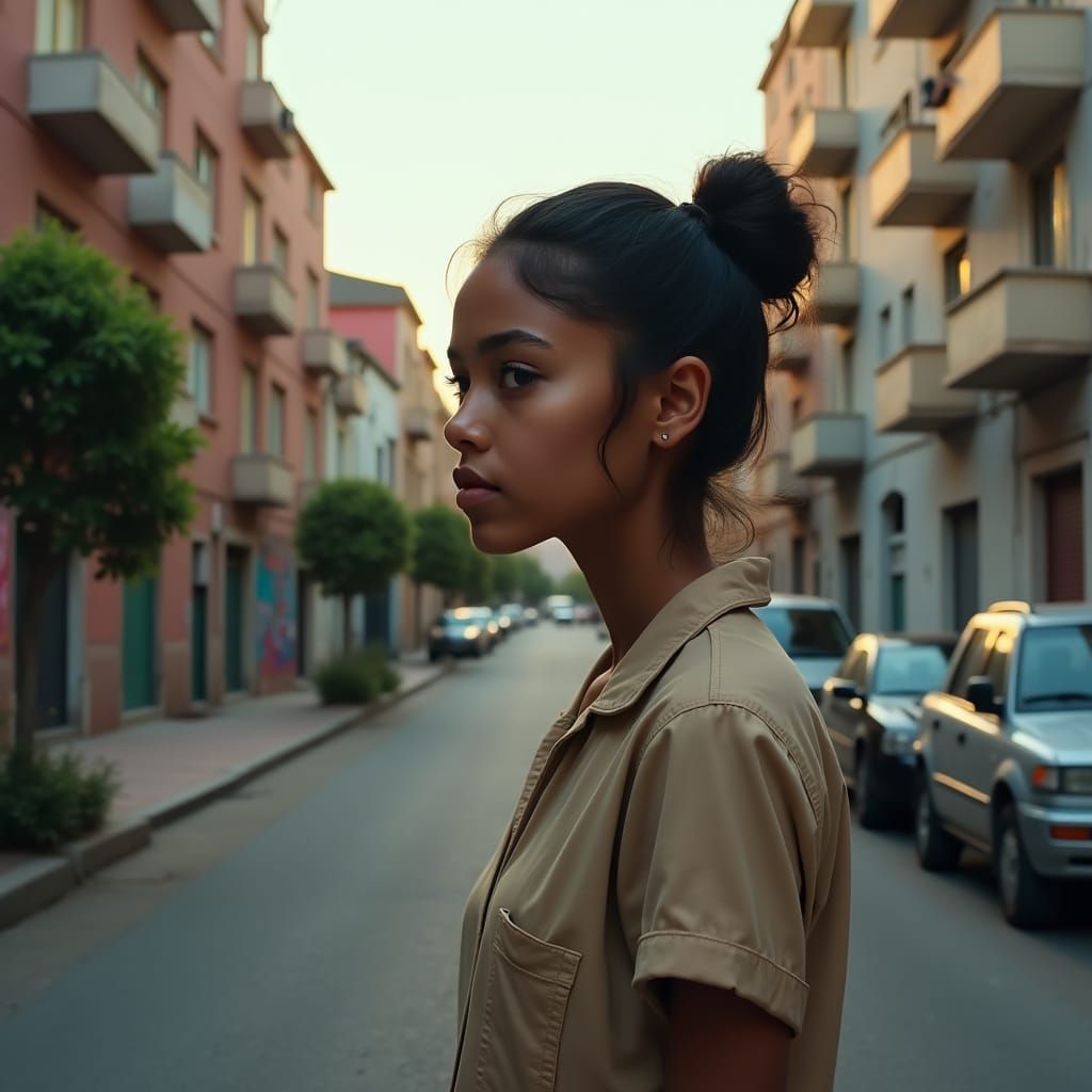 Urban Intersection: A Moment of Hopeful Reflection