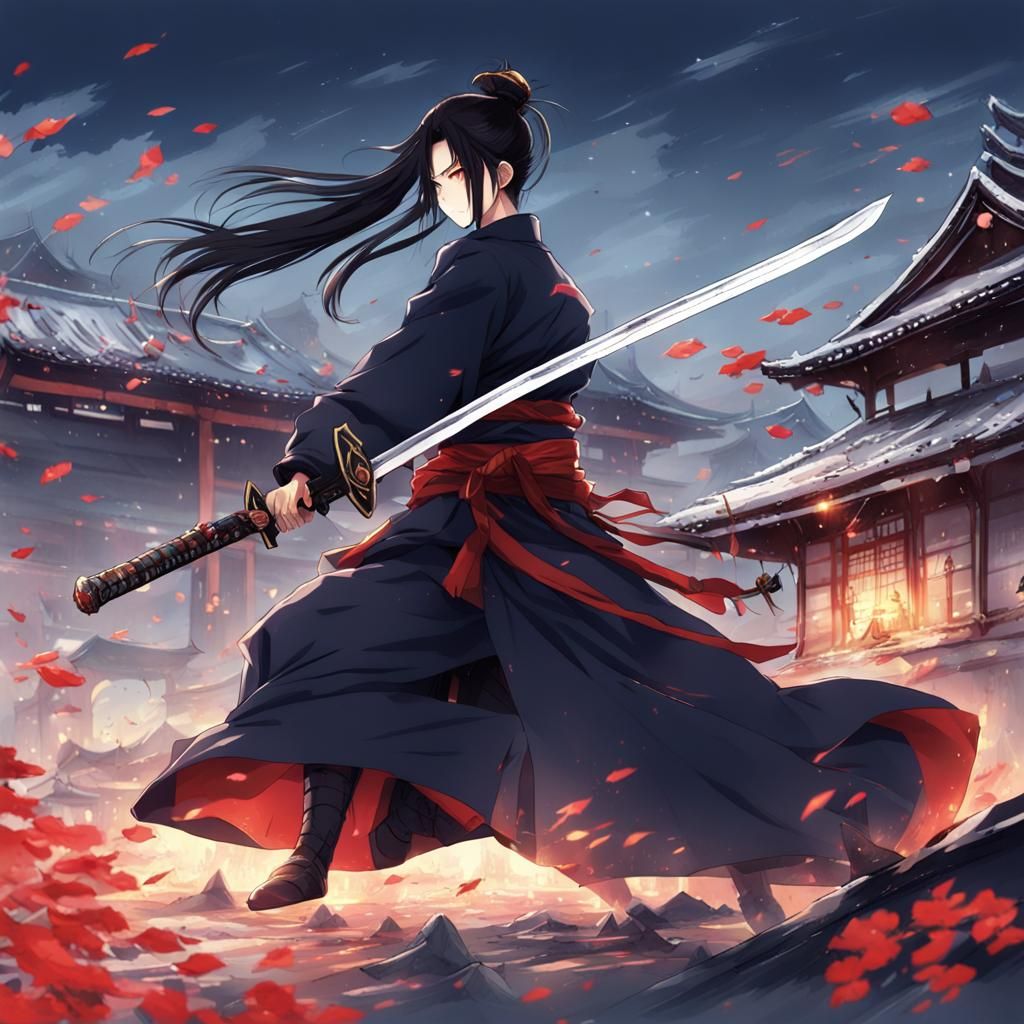 Katana in Anime Key Visual Style