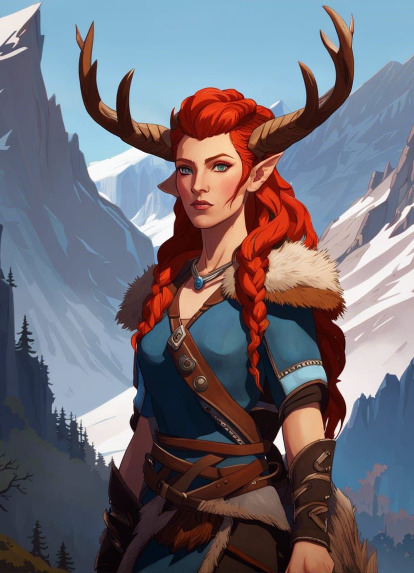 Faun Character in Banner Saga Style with Deer Ears