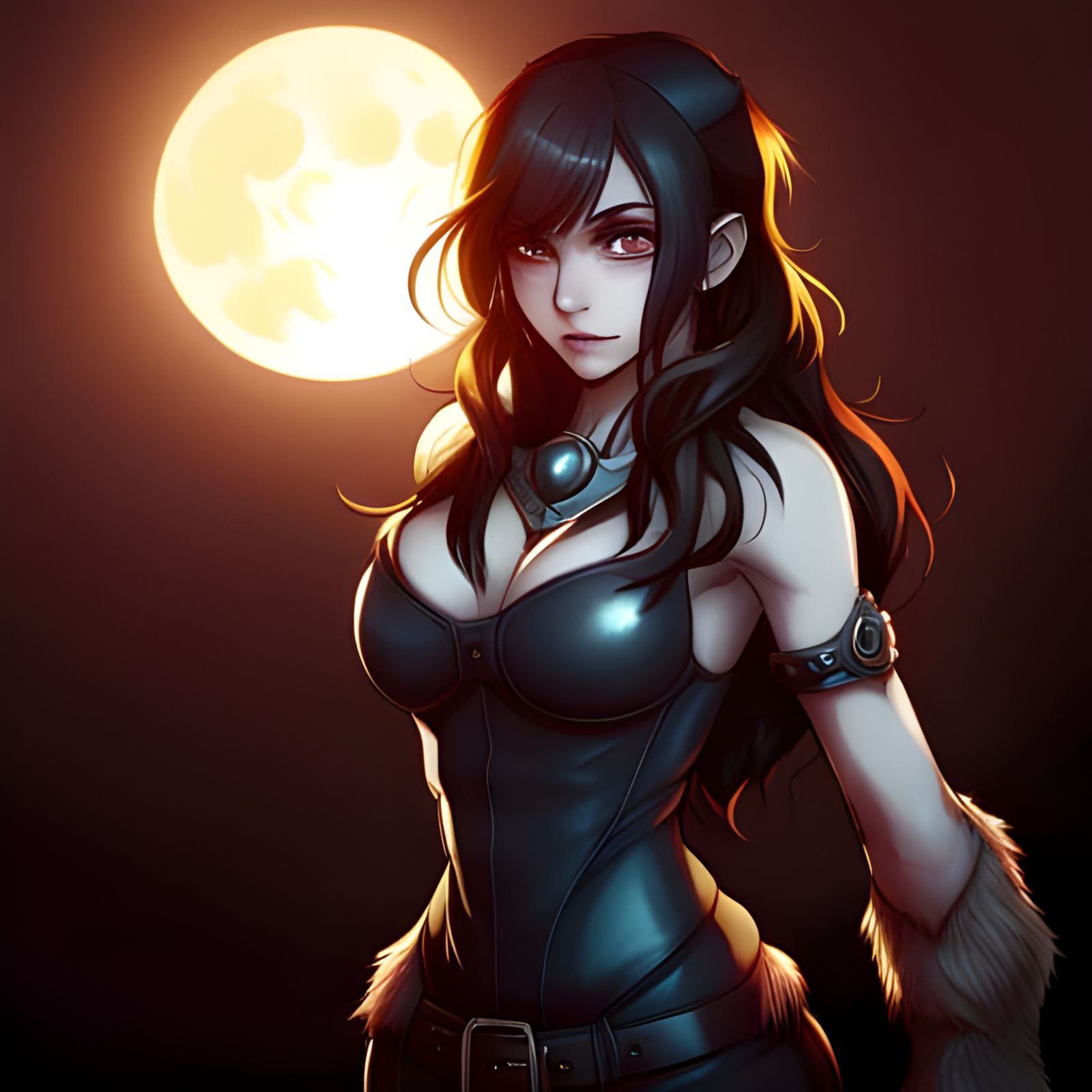 Beautiful Werewolf Girl in Manhwa Style