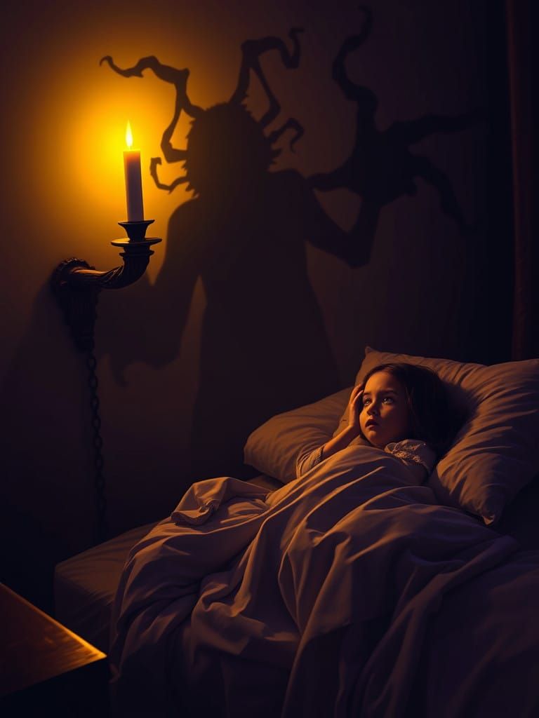 Gothic Candlelit Horror in Mysterious Shadows