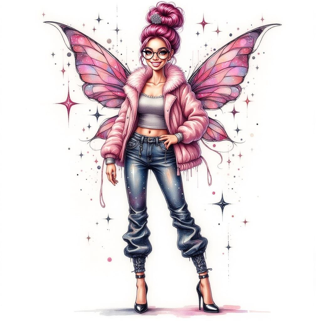 Glamorous Street Princess in Sparkling Suit