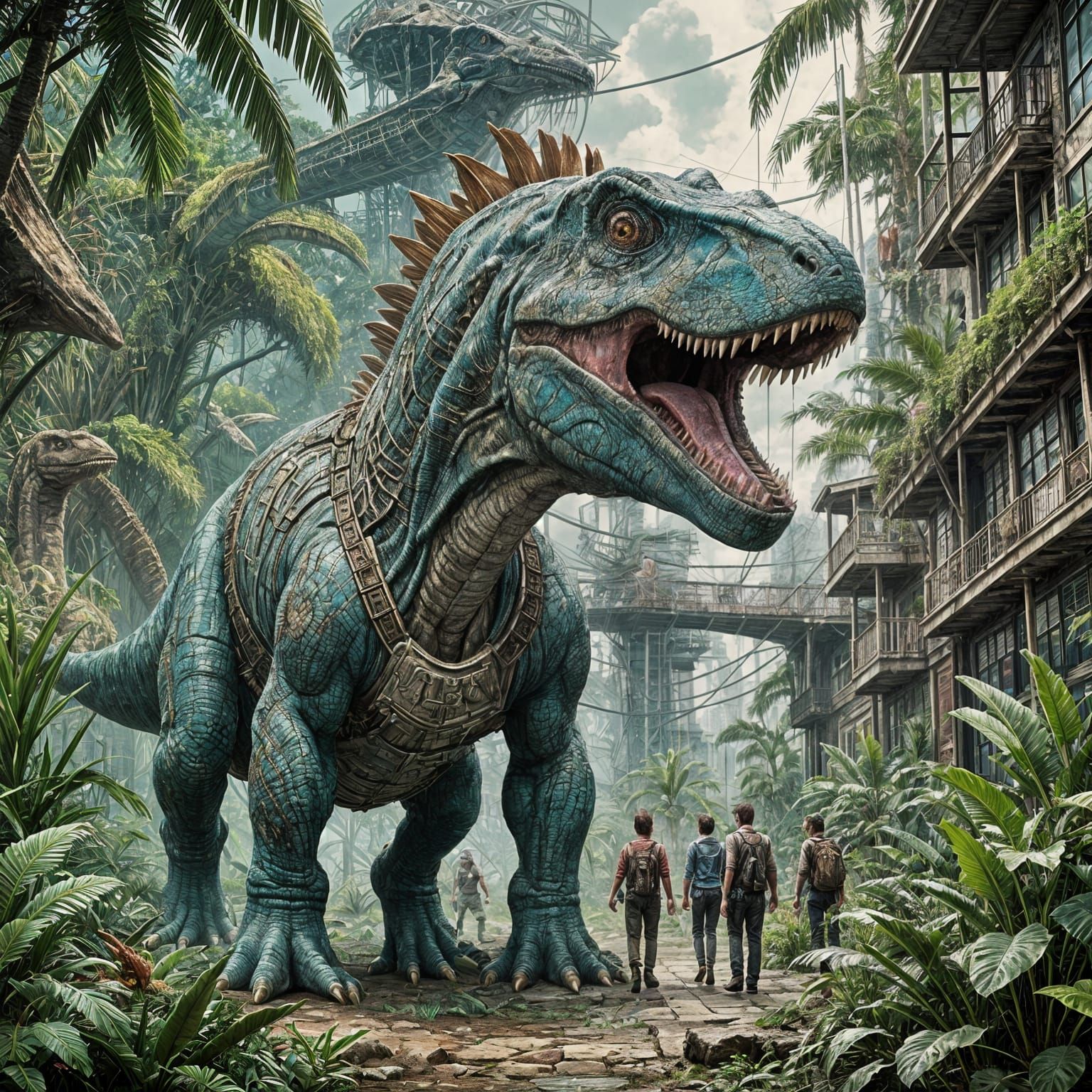 Jurassic World Digital Art in Surrealist Style