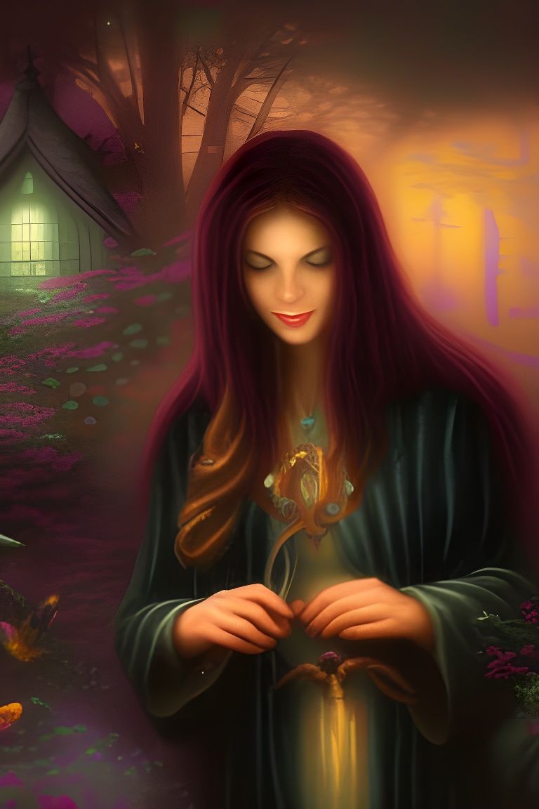 Ethereal Word Wizard in Fantasy Landscape