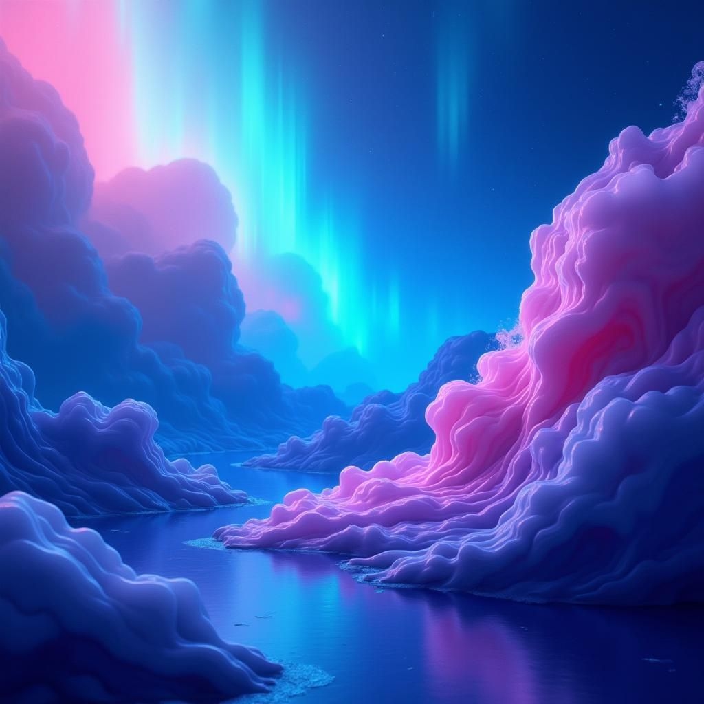 Vibrant Abstract Background with Fluid Shapes and Gradients