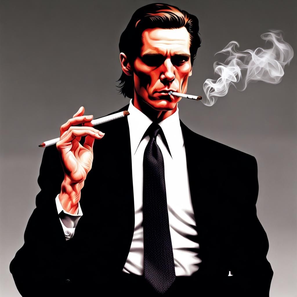 Intense Portrait of a Man Smoking