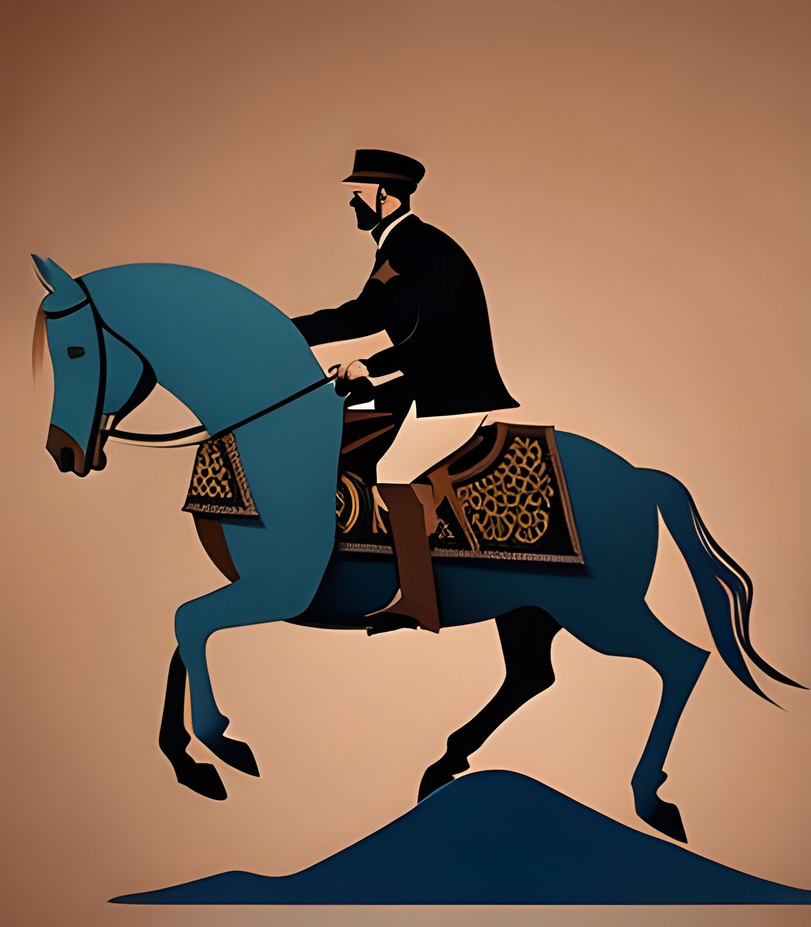 Equestrian Vector Art in Typographic Style
