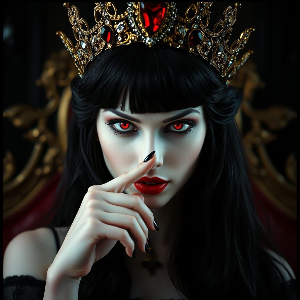 Ethereal Vampire Queen in Dark Opulence