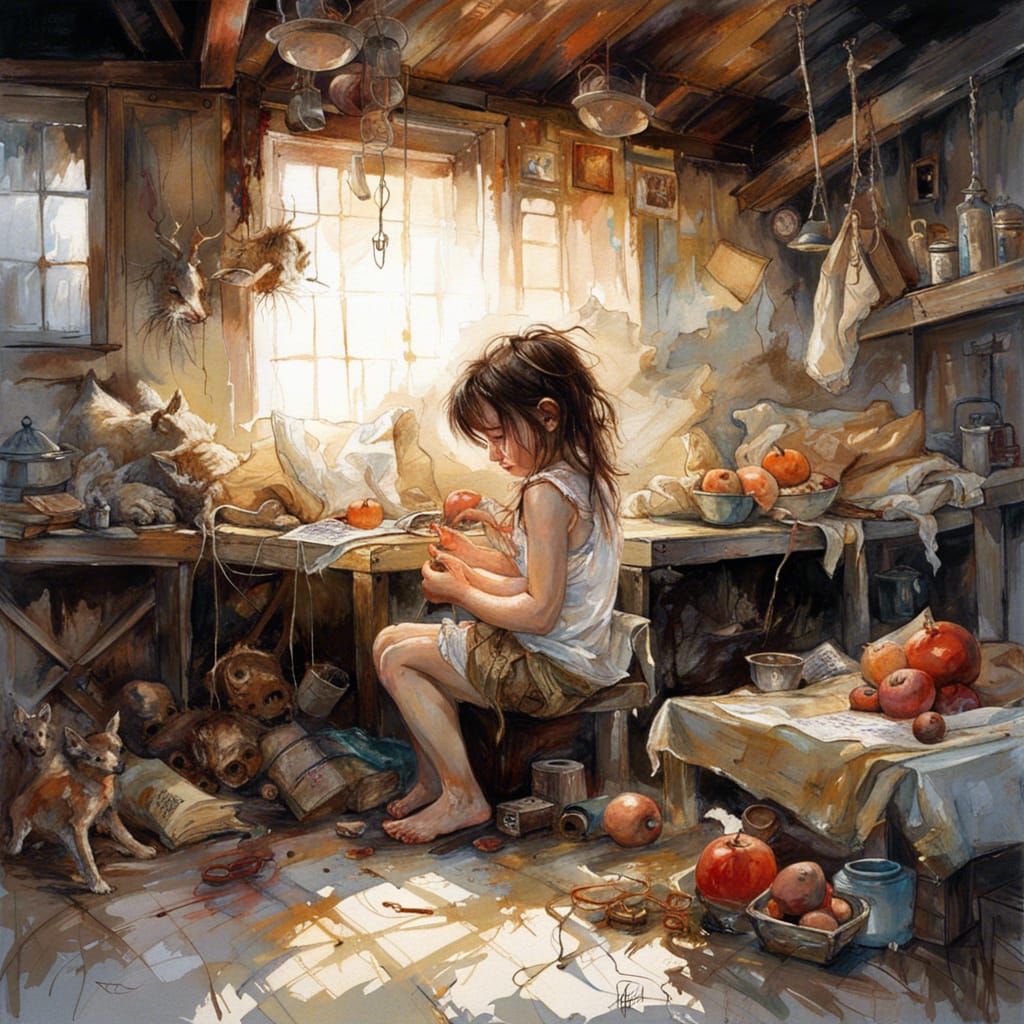 Luminescent Scene of Playing House