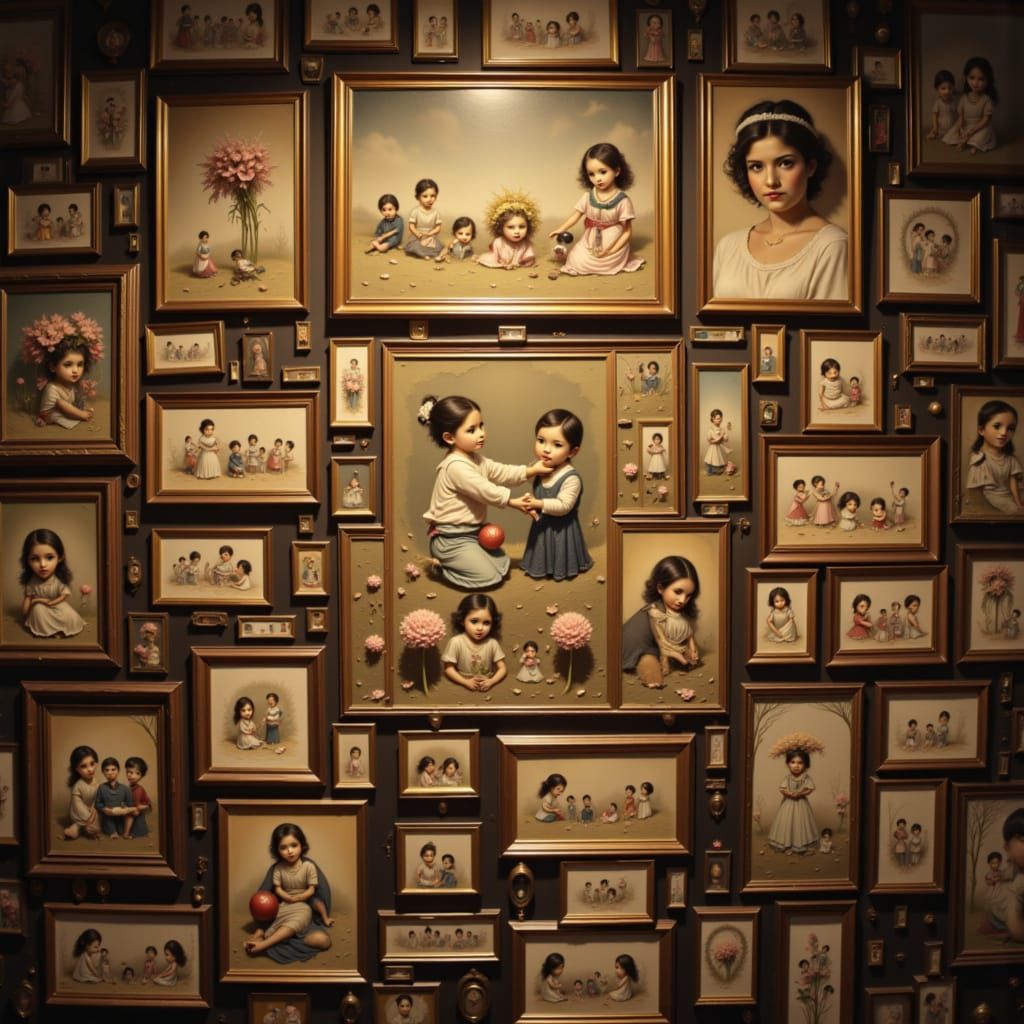 Nostalgic Family History in Faded Polaroid Photographs