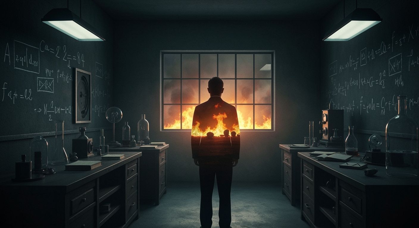 Genius and Specter in Smoky Lab Film Noir