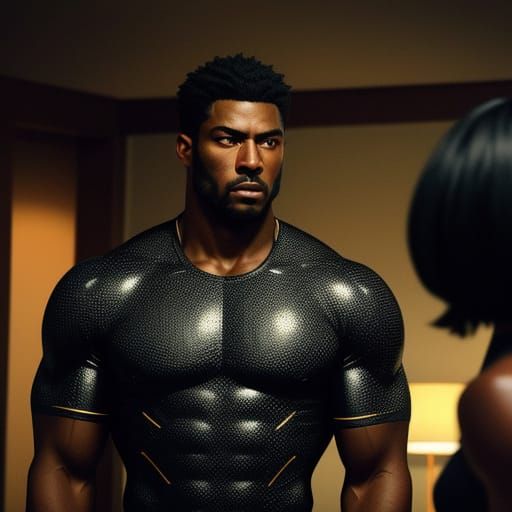 Handsome Man in Cinematic Film Still