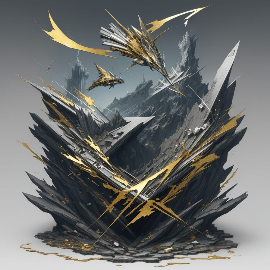 Chrome Catfish Masterpiece in Kintsugi Style