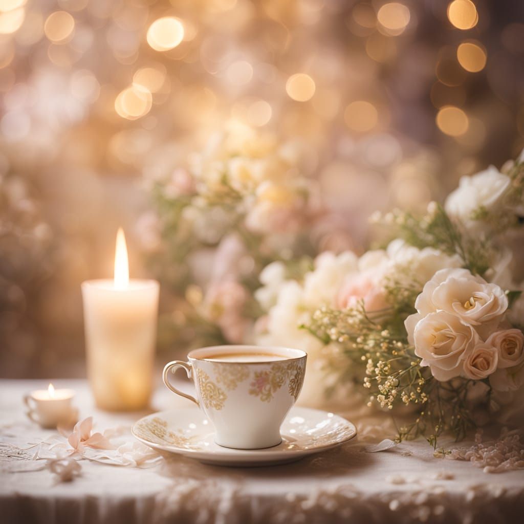 Romantic Vintage Wedding Backdrop with Floral Accents