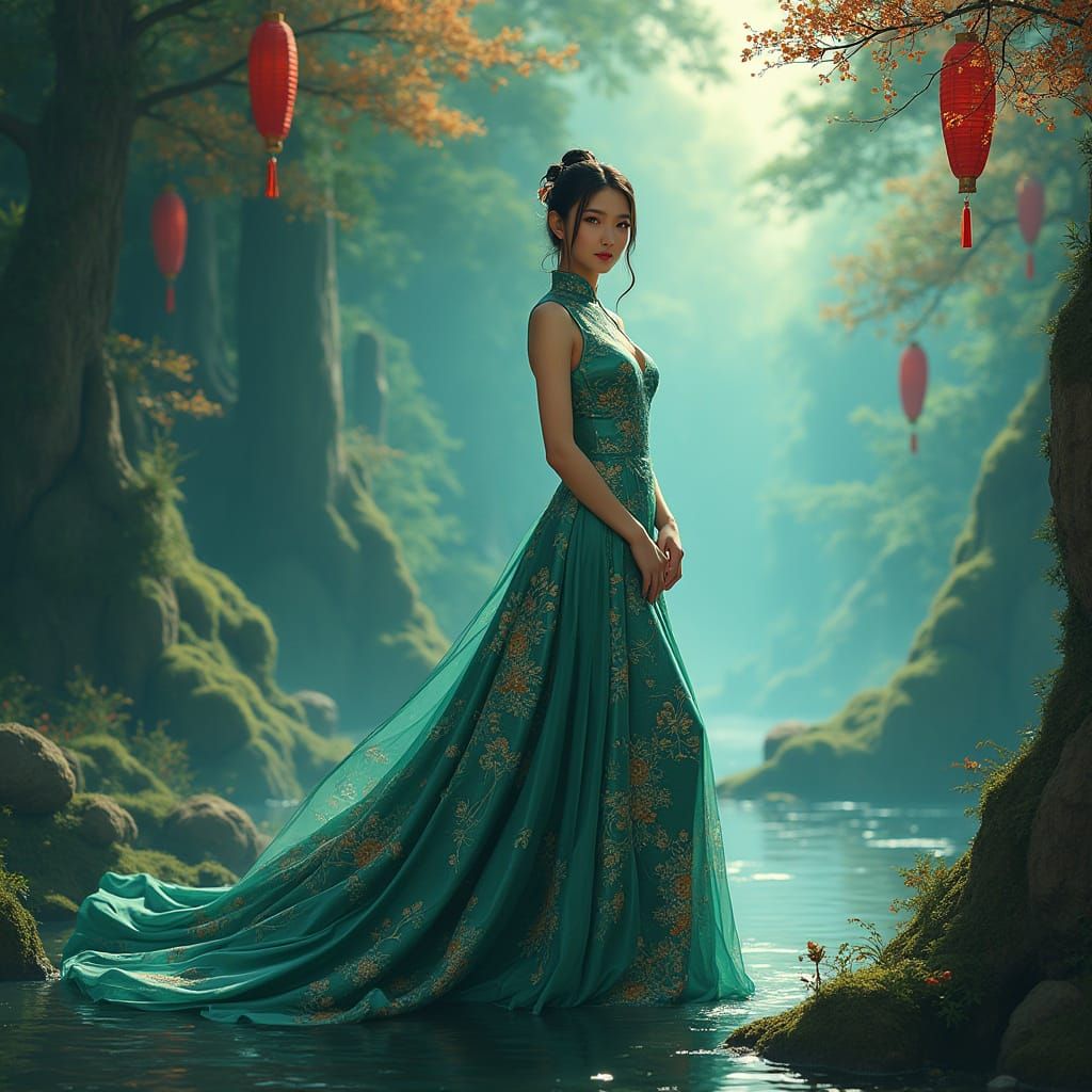 Regal Fantasy Realm in Ancient Chinese Mythology Style