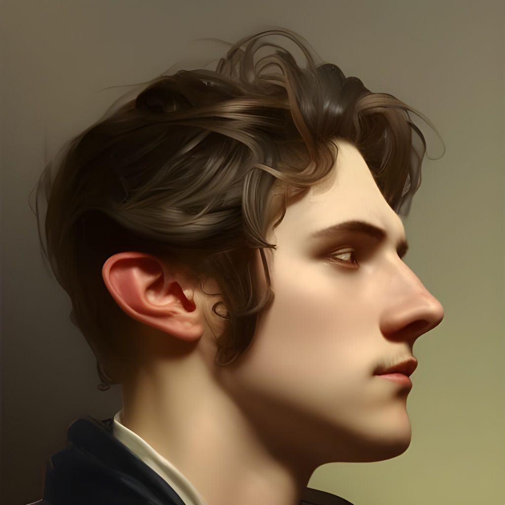 Handsome Aristocrat Portrait, 1875, Detailed Lighting