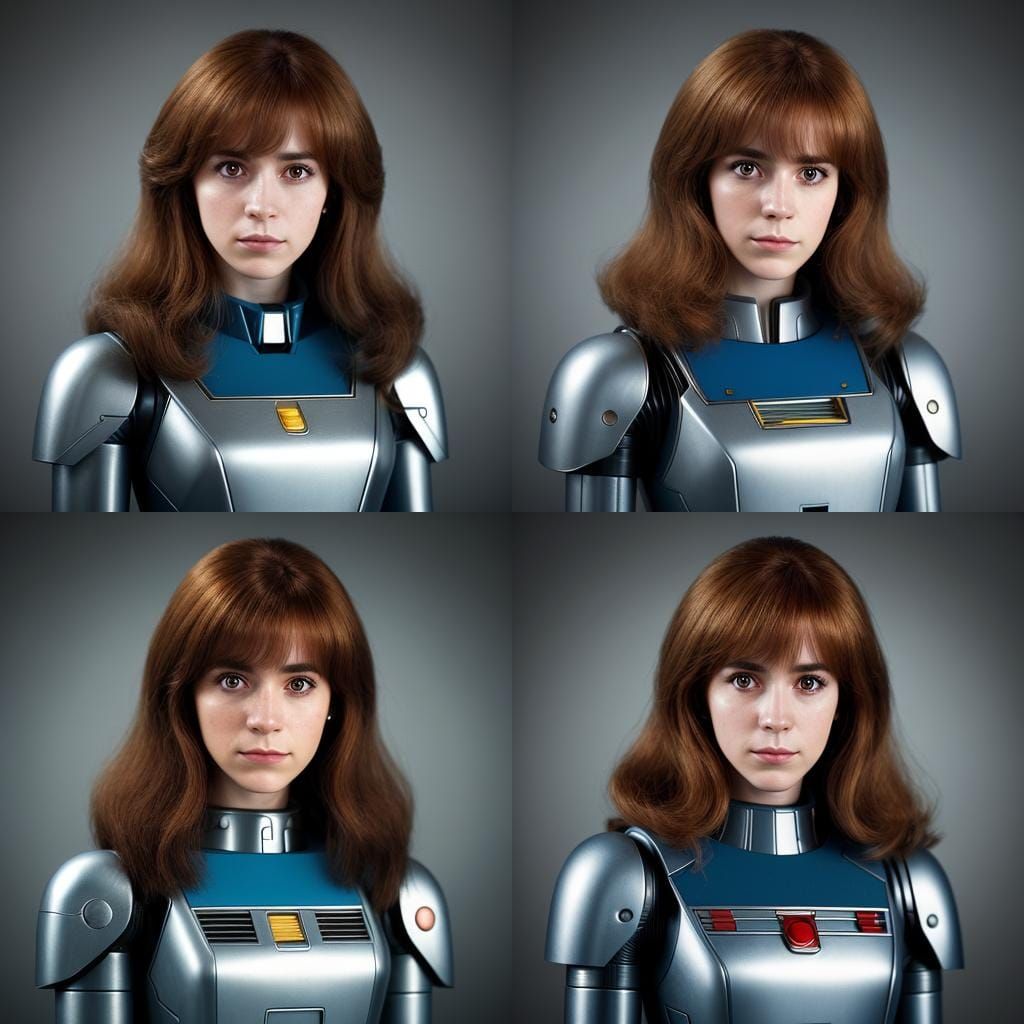 Robot Girl in Gundam Suit, 1980s Style