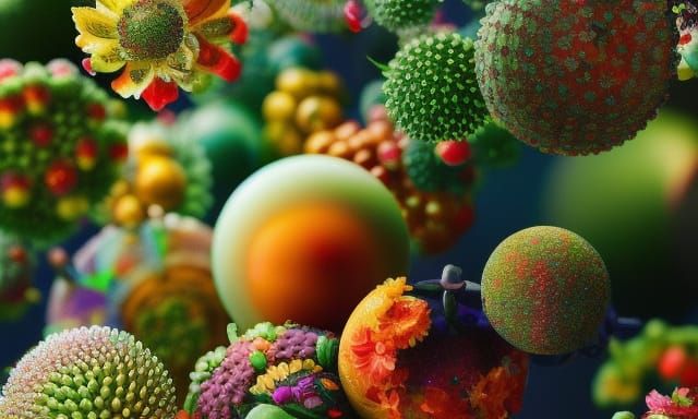 Intricate 3D Collage Illustration of Abundance