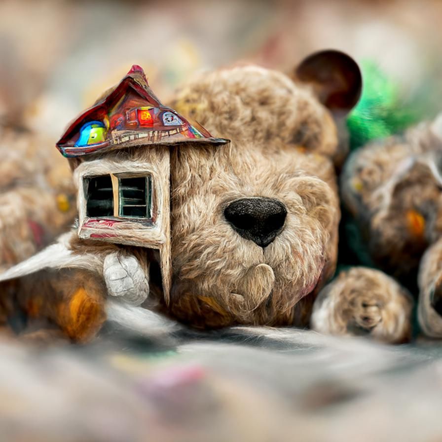 Teddy Bear House Digital Illustration in 8K