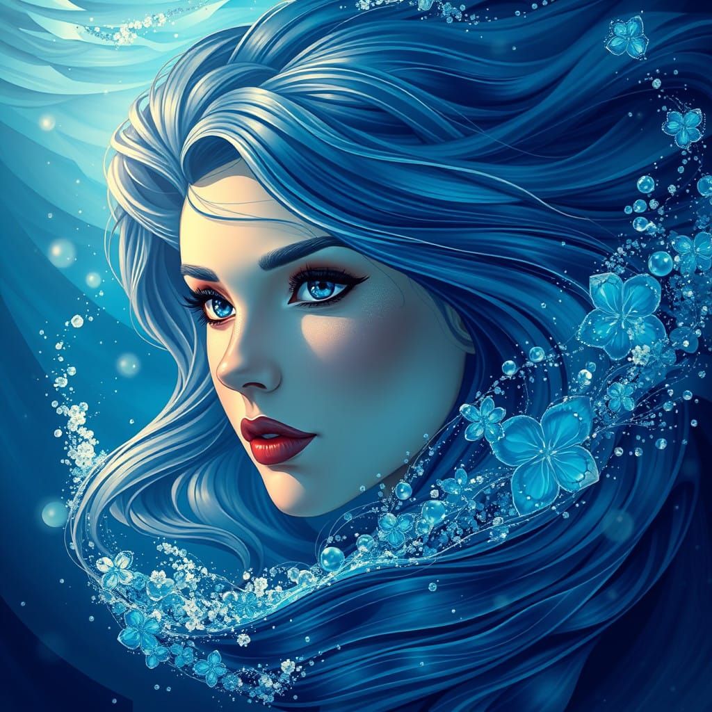 Ethereal Mermaid Sails in Oceanic Aura