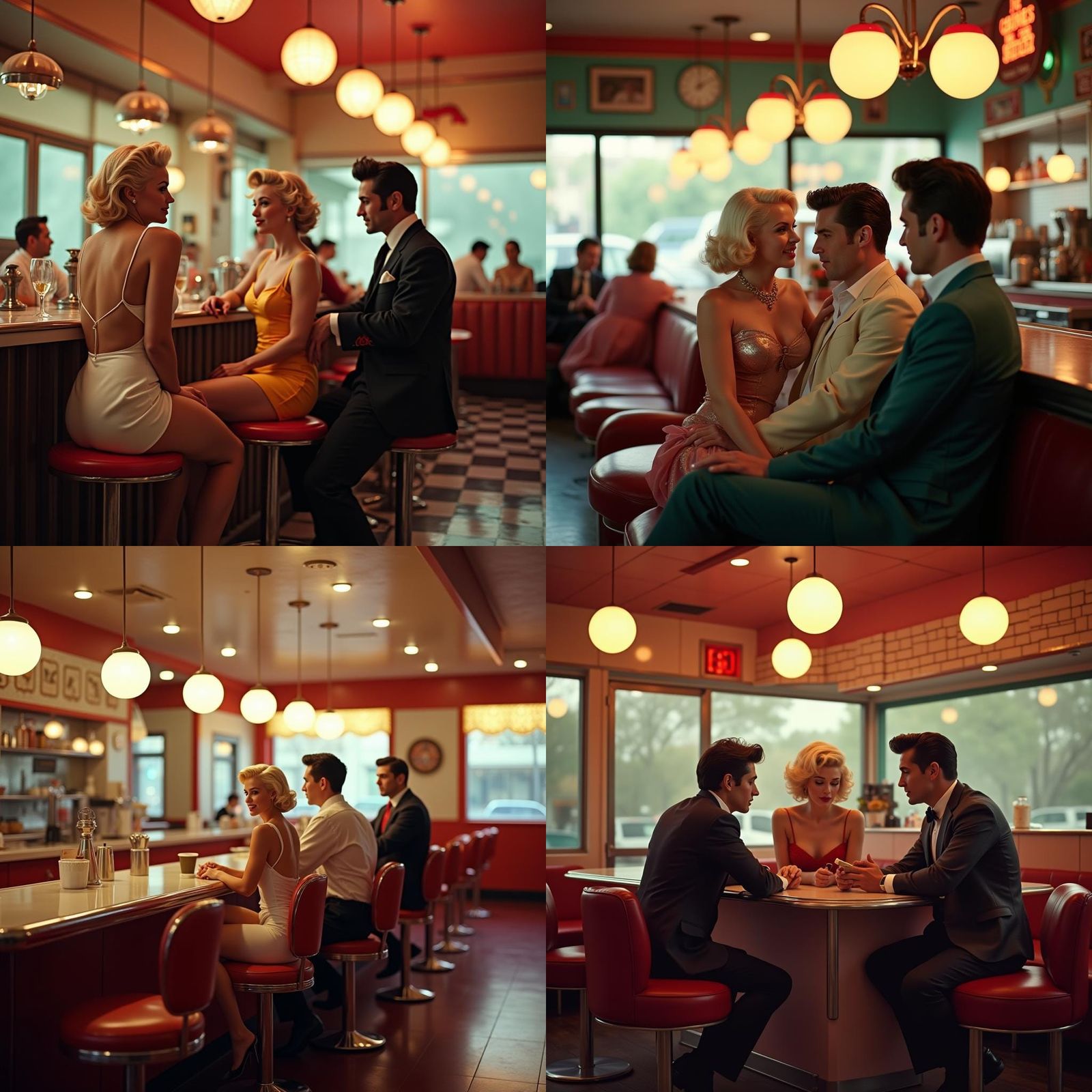 Art Deco Diner with Celebrities, Professional Photography