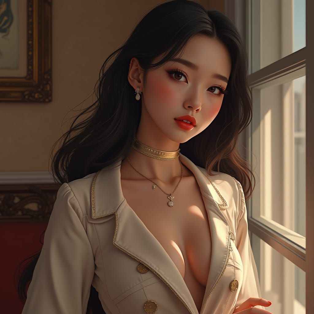 Elegant Portrait of Karina in Digital Painting Style