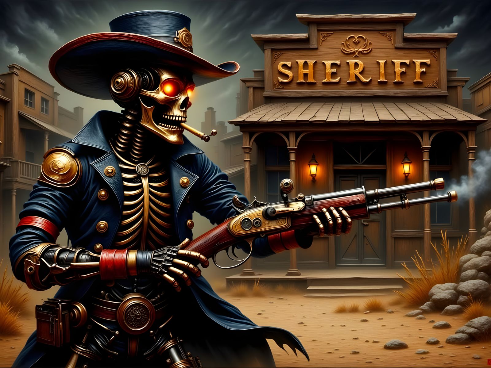 Steampunk Sheriff: A Gritty, Gothic Futurist Vision