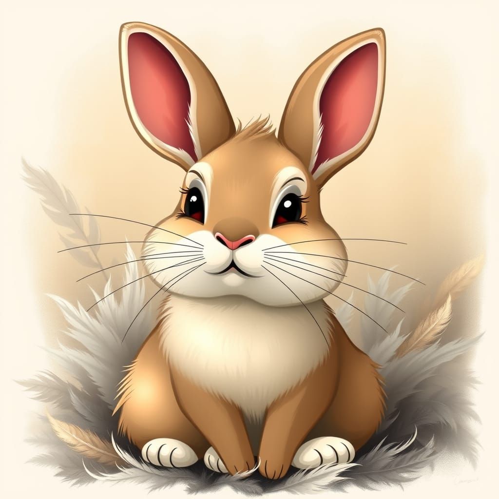 Whimsical Bunny Portrait in Renaissance Style