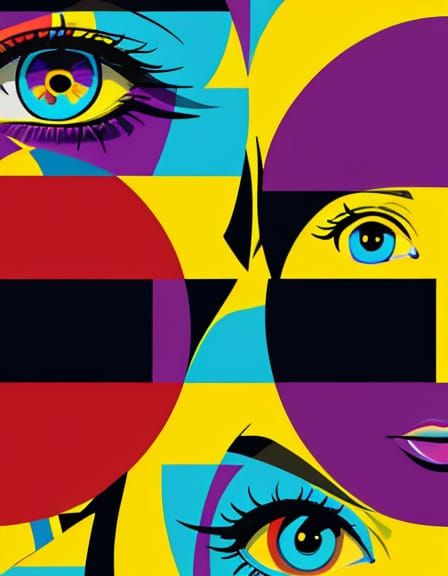 Pop Art Family Portrait in Triadic Colors