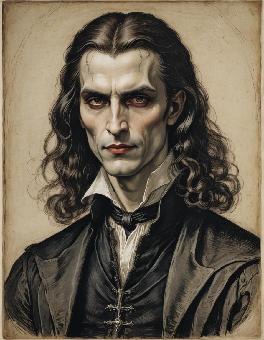 Handsome Vampire Portrait in Renaissance Style