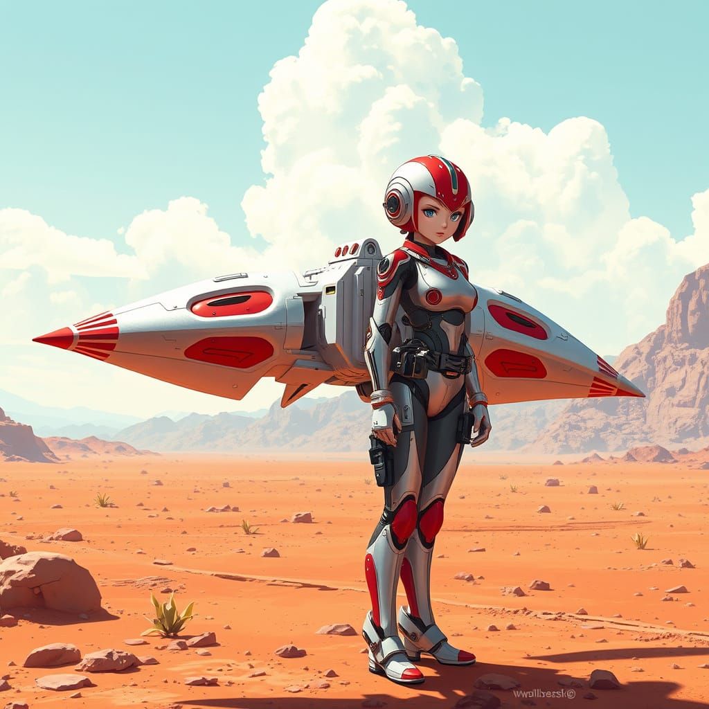 Cyborg Starship Maiden on Distant Planet