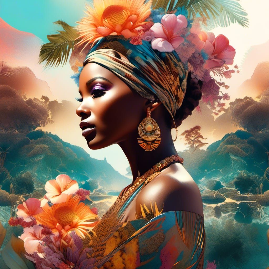 beautiful African Fantasy Summer Landscape