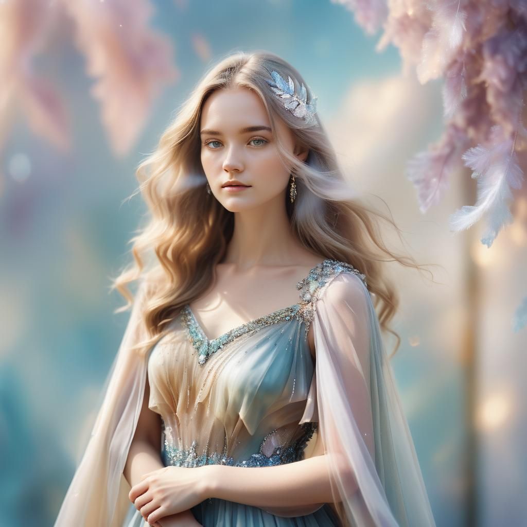 Ethereal Woman Creates Crystals in Soft Focus Portrait