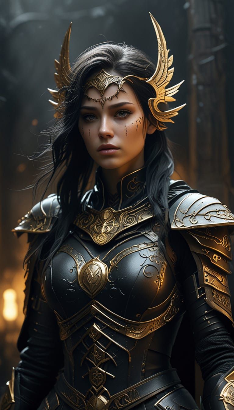 Mystic Veiled Priestess in Dark Fantasy Illustration