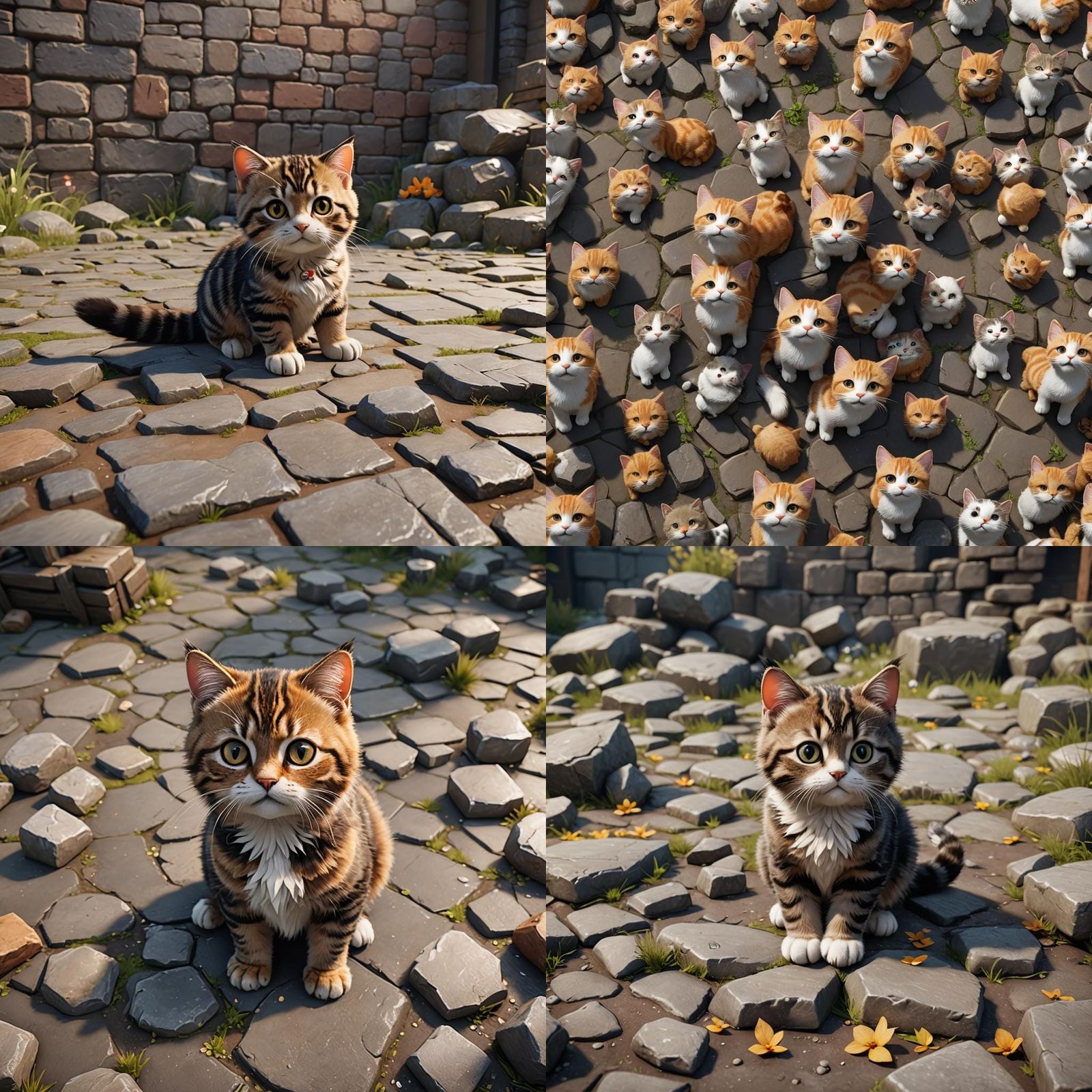 Cute Cat in 3D Game Cinematic Style