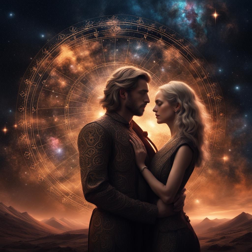 Leo Man and Cancer Woman in the Cosmos