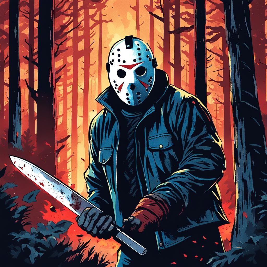Jason Voorhees Horror Movie Poster Art