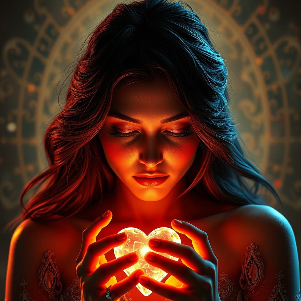 Ethereal Portrait of a Woman in Dynamic Lighting