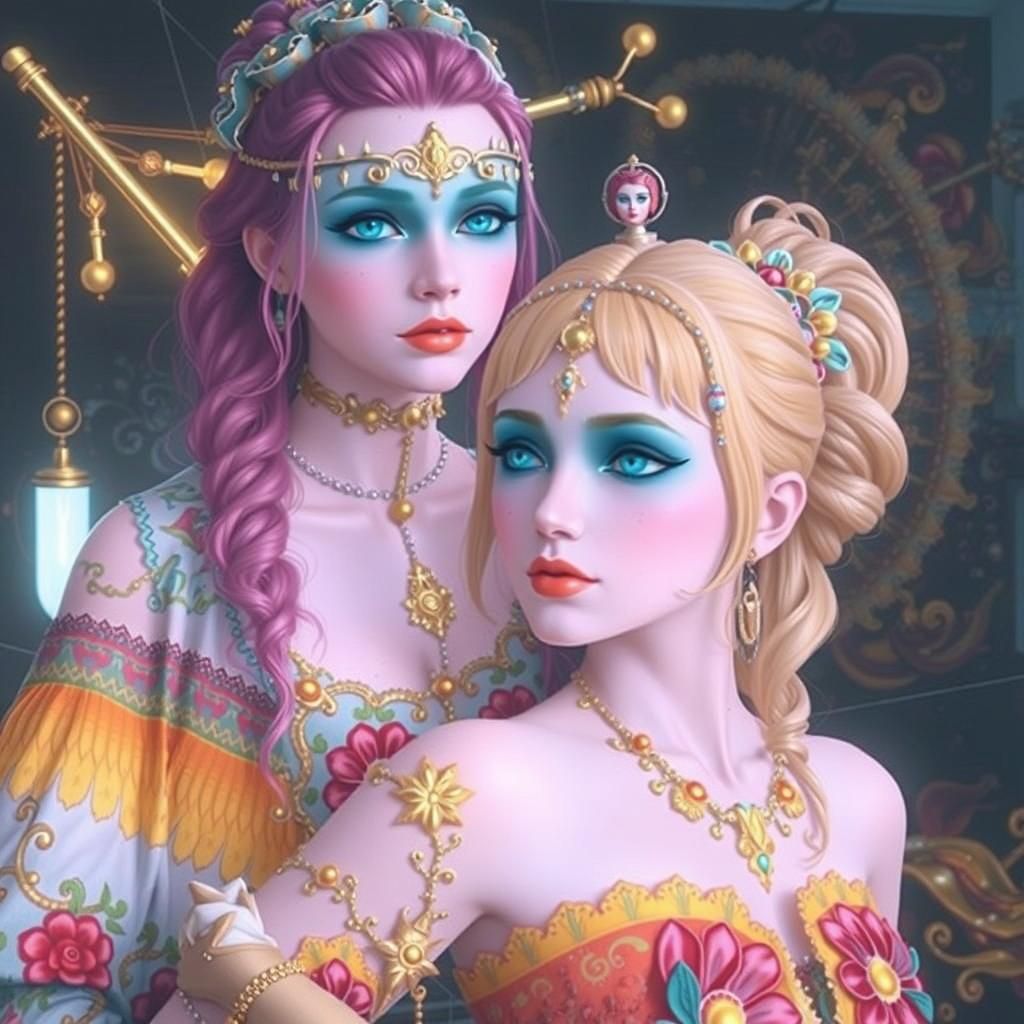 Vibrant Fractal Mandala in Digital Art Style