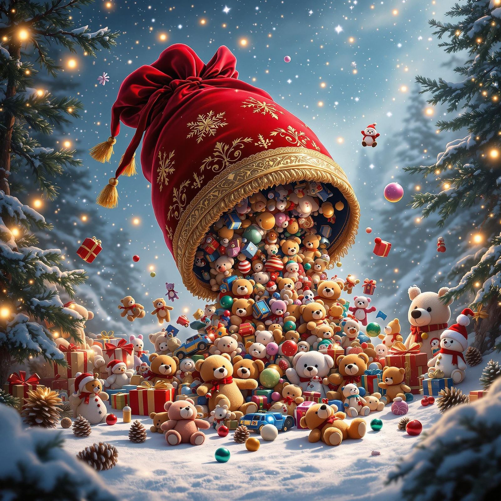 Majestic Red Velvet Sack Releases Whimsical Winter Wonderlan...