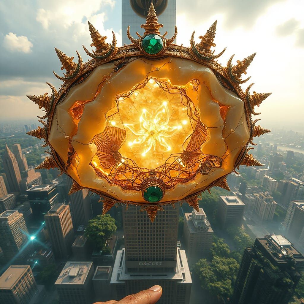 Risky Selfie on Skyscraper with Ethereal Crown