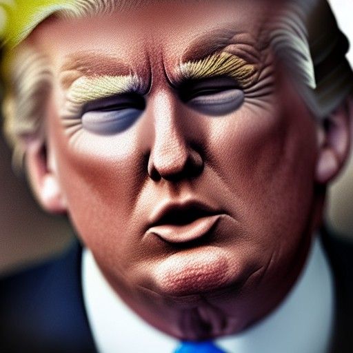 Muscular Donald Trump in Divine Cloudscape