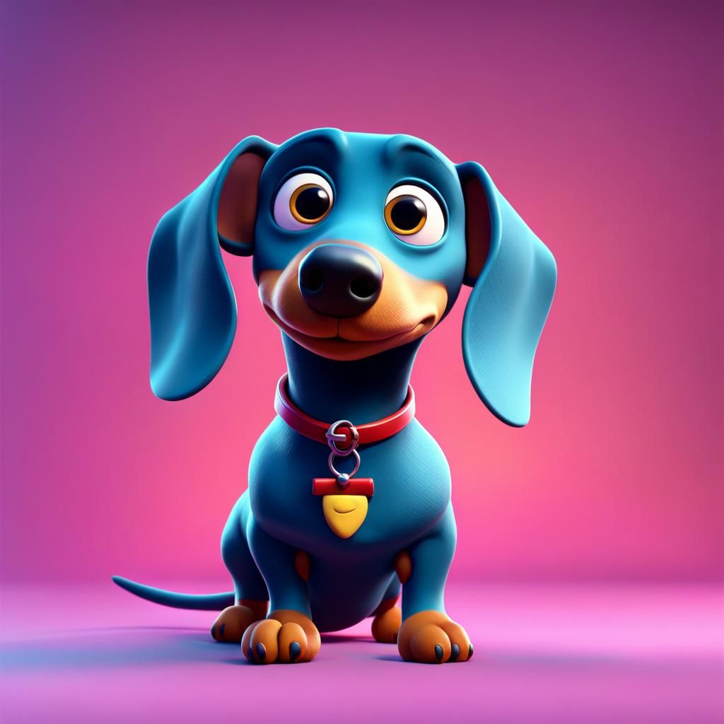 Dachshund as Pixar-Style 3D Digital Art