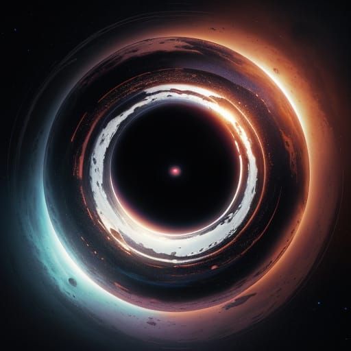 A black hole in space at the edge of infinity and time.