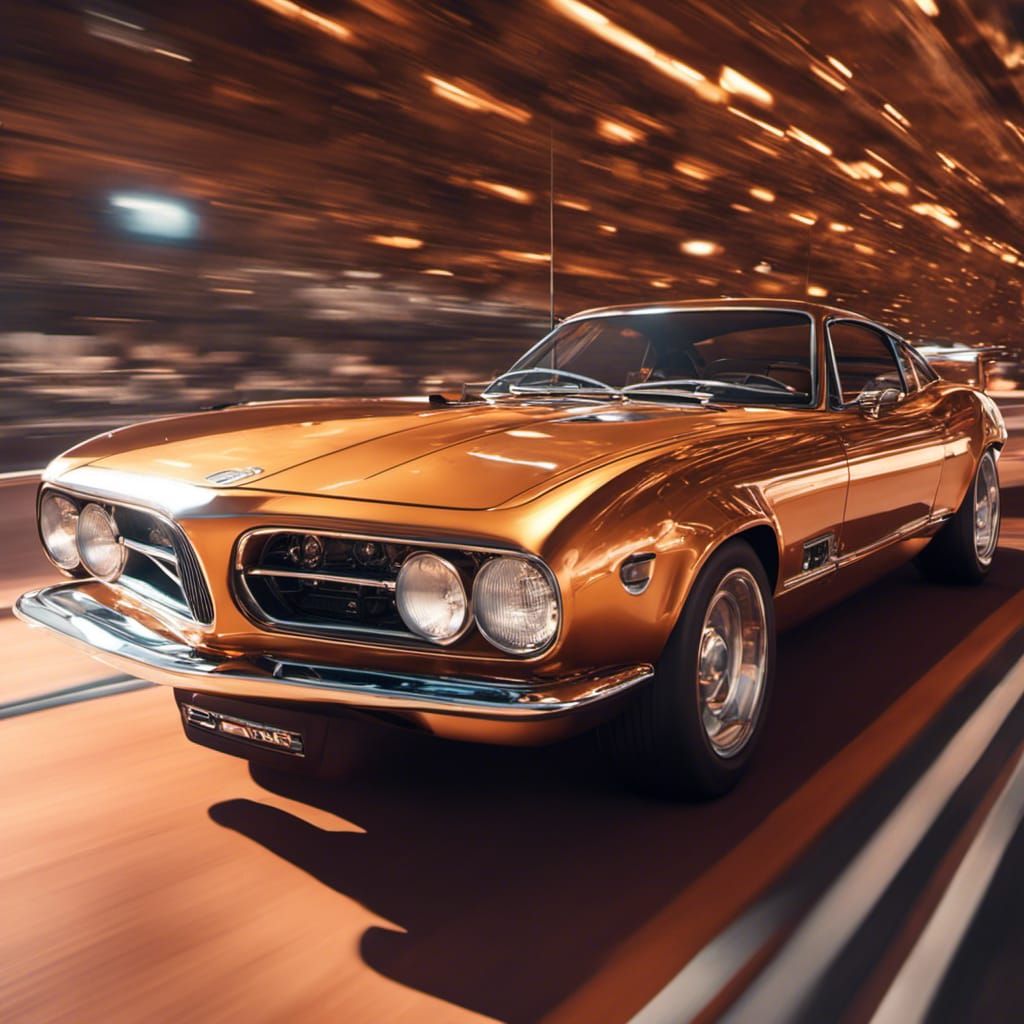 Cool Golden Muscle Car