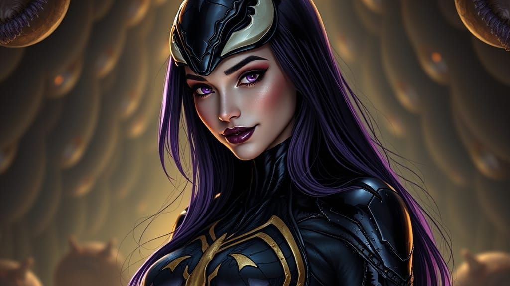 Surreal Dark Fantasy Goddess Emerges from Symbiote Hive